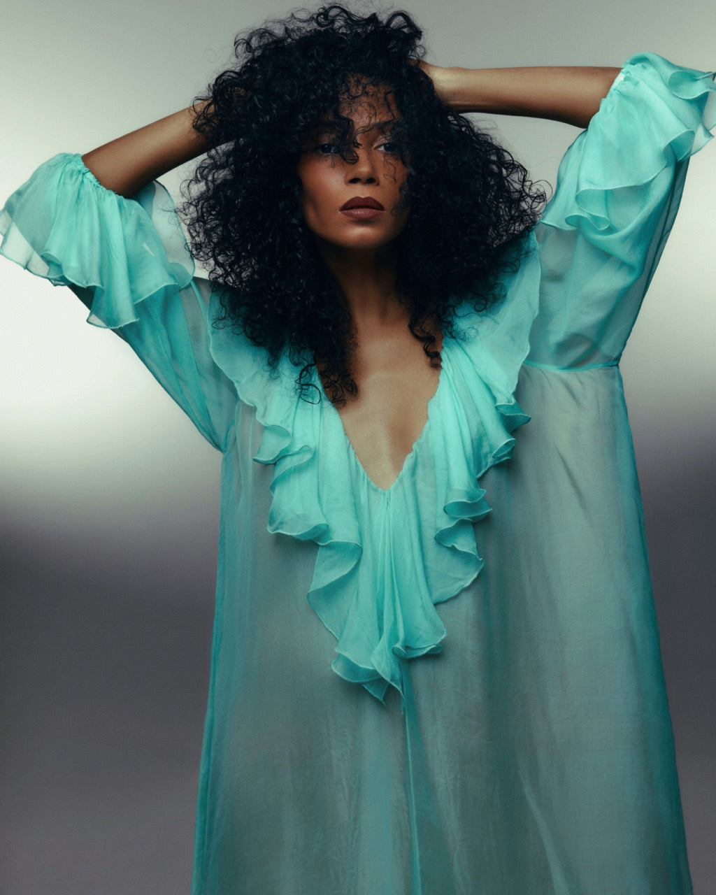 Turquoise Ruffle Midi Dress | Aqua Cocktail Guest Dress, Romantic Evening Wear