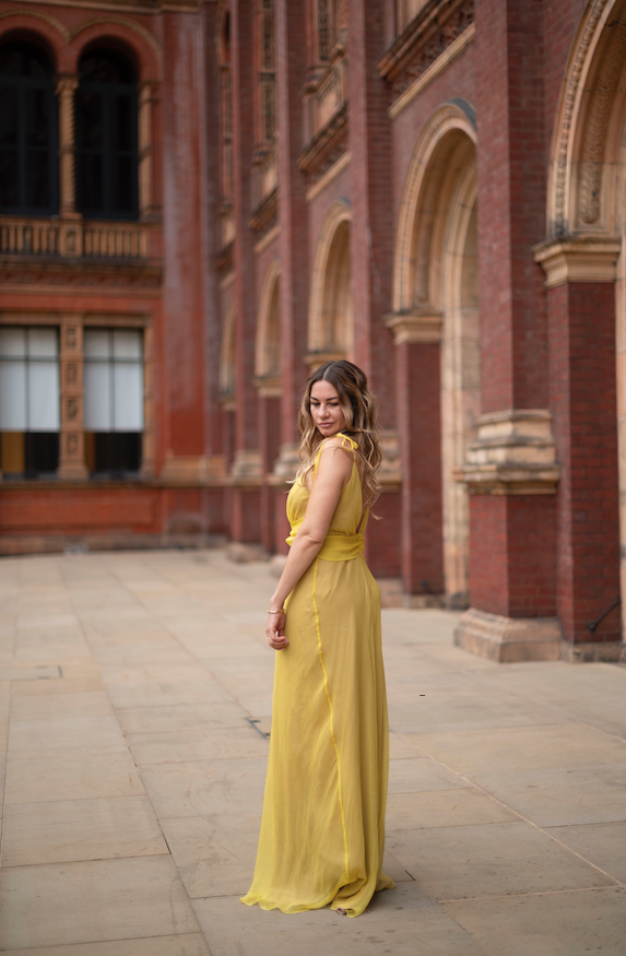 Silk Chiffon Maxi Sheer Dress Slip on Straps Minimalist Fall Clothing and Simple Wedding Dress