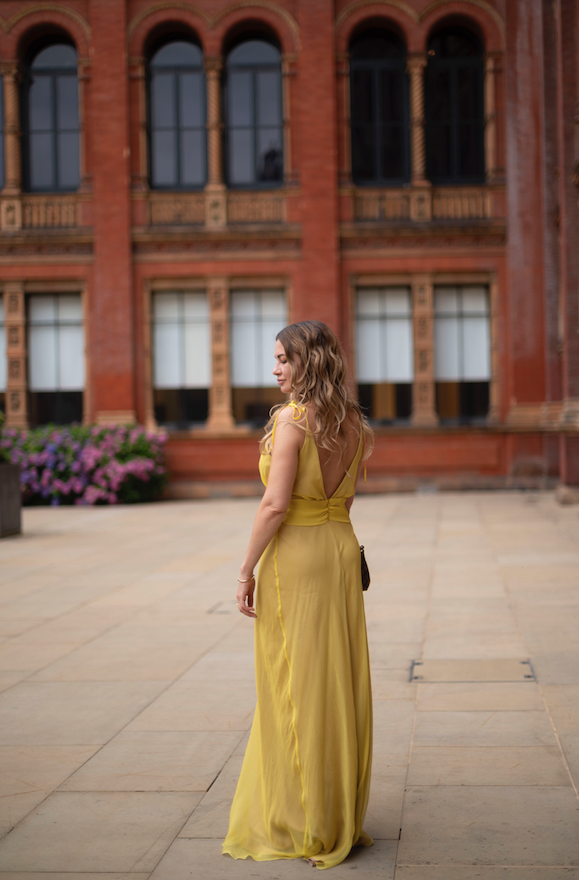 Silk Chiffon Maxi Sheer Dress Slip on Straps Minimalist Fall Clothing and Simple Wedding Dress